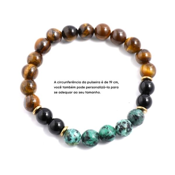 Conjunto para Meditação 108 jóias (Olho de Tigre, Ônix Preto e Turquesa Africana) - Image 6
