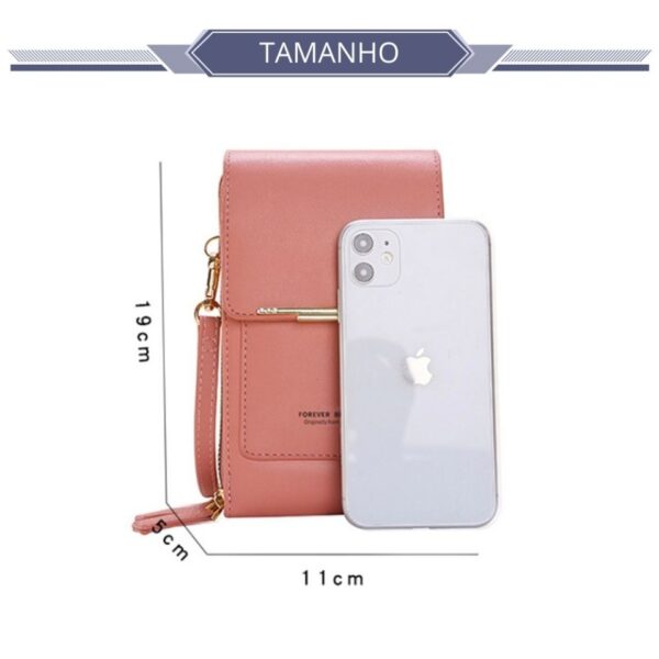 Bolsa Carteira Feminina com compartimento Touch Screen para Smartphone - Image 8