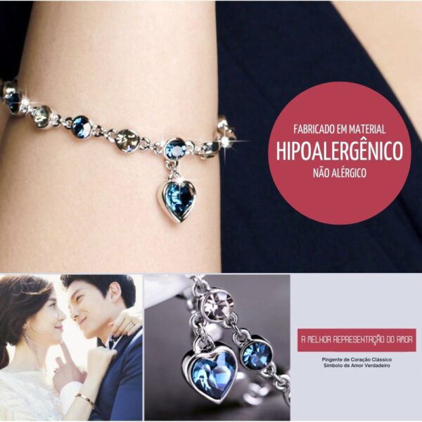 Pulseira Feminina Blue Heart - Image 4