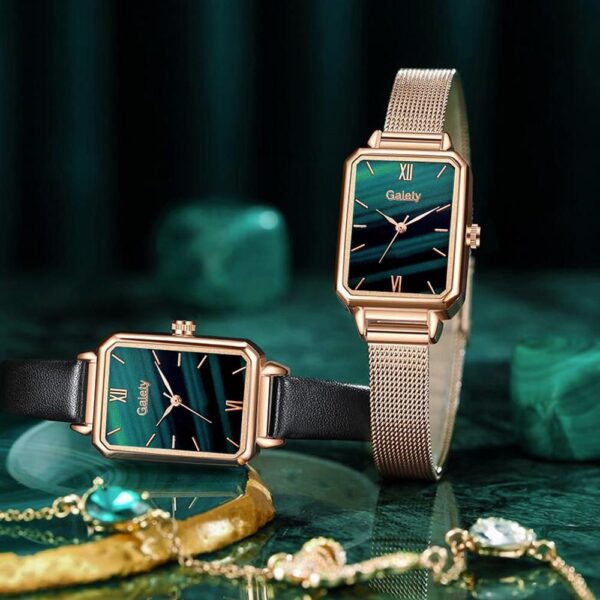 Conjunto Relógio Feminino com pulseira em metal e Bracelete - Image 13