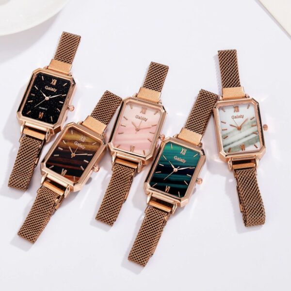 Conjunto Relógio Feminino com pulseira em metal e Bracelete - Image 15