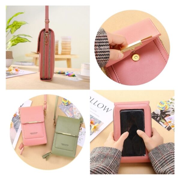 Bolsa Carteira Feminina com compartimento Touch Screen para Smartphone - Image 7