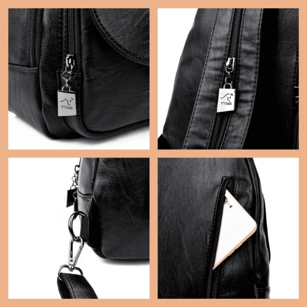 Bolsa Bagpack Feminina Retro TS Chloe em Couro Legítimo - Image 8