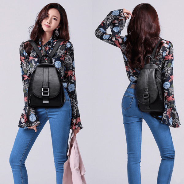 Bolsa Bagpack Feminina Retro TS Chloe em Couro Legítimo - Image 6